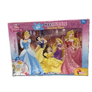 Disney Princess 60-Piece Double-Face Maxi Puzzle & Coloring Set (Ages 3+)