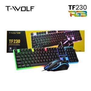 Twolf TF230 RGB Rainbow Backlit Gamer Keyboard & Mouse Set With Mechanical Feel