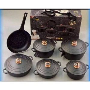 6 Set Non-stick Die Cast Iron Pot Set Cookwares