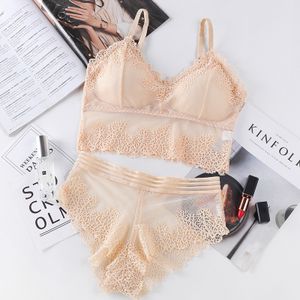 French Sexy Ultra-thin Lace Gathered Cut-out Bra Suit Manufacturer