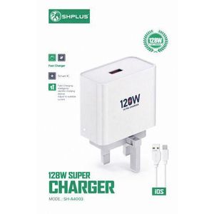 SHPLUS 120W Super fast Charger and USB Wall Adapter with iOS Lighting Cable