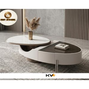 The  turkey Orbit Swivel Nesting Coffee Table – Luxury Multi-Texture Teardrop Design