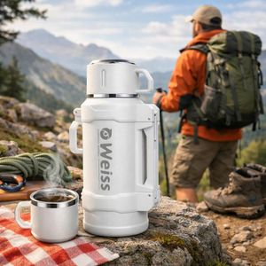 48HRS Stainless Steel Portable Thermos for Outdoor Camping Travel, 2000ML Thermal Water Flask For Hot And Cold Water, Stainless Steel Water Bottle Vacuum Bottle, Water Bottle Stainless Steel Vacuum Flask, Stainless Hot and Cold Thermal Flask