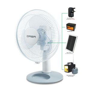 Qasa 12 Inches Table Fan with Charging Adapter QTF-12 acdc N253