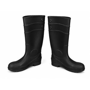 Standard Black Safety Rainboots - Waterproof Wellington Boots with Steel Toe & Anti-Slip Sole - size 39