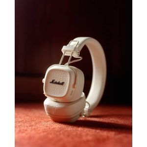 Marshall Major V Headphone - Wireless Over-Ear Noise Cancellation Headphones with Bluetooth 5.3, TF Card Slot, Built-in Mic, Comfortable Cushioned Ear Cups, Gaming Headphone - Compatible with Smartphones & Computers. (Marshall) White 