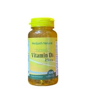 Medpath Natural High-Potency Vitamin D3 - 125mcg (5000 IU) - Nutrition Supplement - 100 Softgels.
