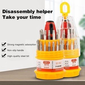 31-IN-1 SCREWDRIVER TOOL SET WITH MAGNETIC TIPS PYRAMID DESIGN CASE ANTI-SLIP HANDLE