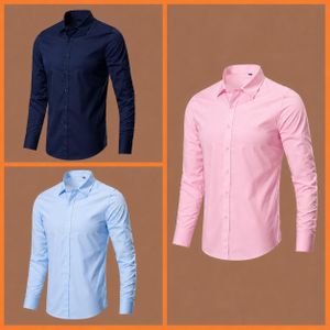 3 In 1 Fitted Office Long Sleeve Shirt-Black, skyblue, navy blue