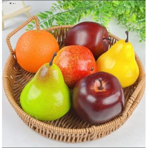 Clo Set of 6 Realistic Artificial Fruits - Perfect for Home, Kitchen, Parties, And Christmas Decor, Including Faux Pear, Orange, Pomegranate, And Red Delicious Apple, Simulation Fruits for Home Decoration, Fruit BASKET NOT INCLUDED 