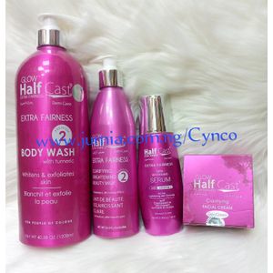Glow Half Cast Extra Fairness Body Wash, Lotion, Serum And Day Face Cream