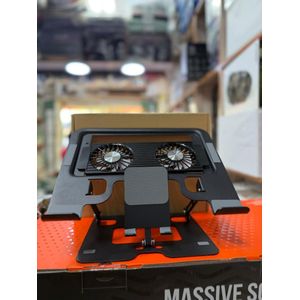 High Standard Adjustable Laptop Cooling Stand with 2 Fans - Foldable Laptop Riser & Cooler for 11-17 inch Laptops - USB Powered