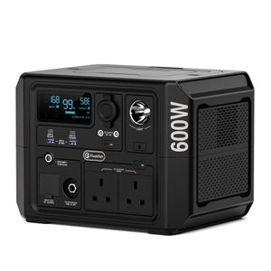 FlashFish 600W/336Wh portable power station LiFePo4 solar generator  90 Min Fast Charging 2 X 600W AC outlets For Backup or Outdoor compitable for UPS outdoor camping RV