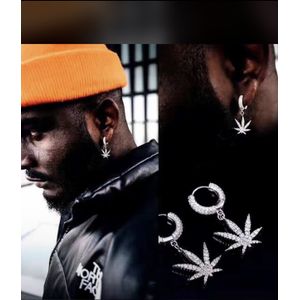 Iced Out Leaf Earring