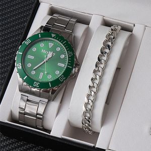 2-in-1 Stainless Steel Watch & Bracelet Combo – Non-Tarnish Luxury Set