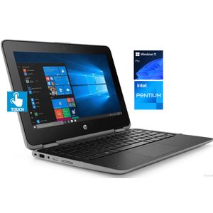 Hp Probook 11 - TOUCH- 128GB SSD/4GB RAM-Intel PENTIUM QUAD CORE WIN 11 Pro Laptop +Mouse &USB Light