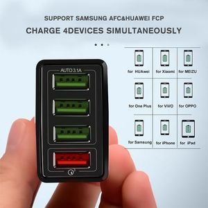 3.0 Fast Charger USB 4 Port Quick Charger Adapter UK