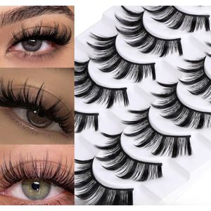10 Pairs Thick False Eyelashes – Bold Volume Black Band, European American Style, FDA Certified