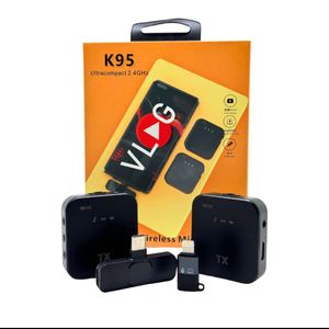 Microphone K95 2.4 GHz band mini wireless ultra compact  mic system Recording with phones, tablets, or cameras mob  