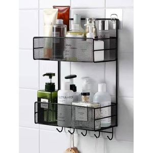 Bathroom Shelf With Hook, Toilet Rack Shower Organizer