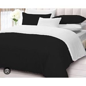 white/black Duvet, Bedsheet With 4 Pillow Cases