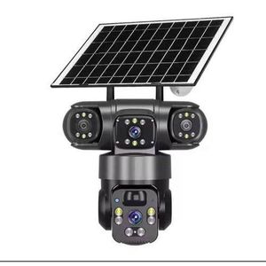 SOLAR-POWERED AUTO_TRACKING 4G ROTATIONAL CCTV CAMERA COMPLETE THREE LENS + Free sim