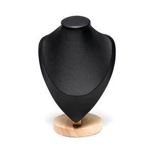 Luxury Necklace Display Mannequin With Wooden Base