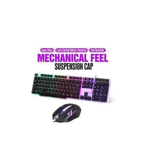 Genetic F83 Rainbow Luminous RGB Gaming Keyboard & Mouse Combo - 104 Keys Backlit Wired Set for PC/Laptop