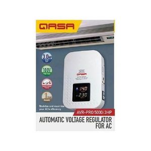 Qasa 1.5KVA Heavy-Duty Wall Mount Automatic Voltage Stabilizer For Air Conditioner (1HP–1.5HP)