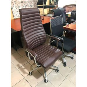 A stylish high-brown executive office chair