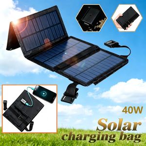 40W Foldable Solar Panel Charger Waterproof Portable USB Solar Charging Panel for Outdoor Camping Hiking Travel Emergency Power Supply