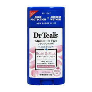 Dr Teal's Aluminum Free Deodorant, Rose & Milk, 2.65 oz