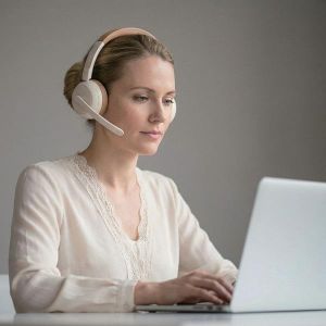 GREEN LION Talk Pro Wireless Headphone Dual Noise Control With ANC And ENC- Beige