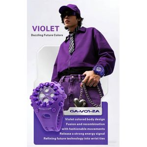 D-socks puzzle Violet / Purple wristwatch a new shock brand, for men and women digital D-socks not a regular shock