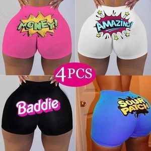 4Pcs Ladies Biker Underwear Set Sexy Mini Shorts (Multicolor) - Color Served as Available
