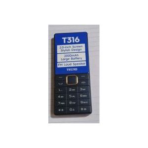 Tecno  T316,2.0"stylish design screen, 2,000mah battery, type c charger- Blue