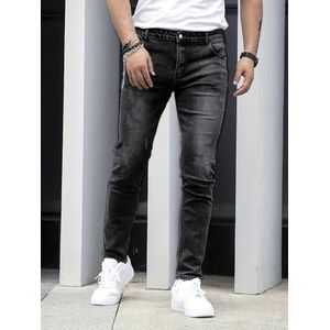 Classic Slim-Fit Denim Jeans For Men-Black