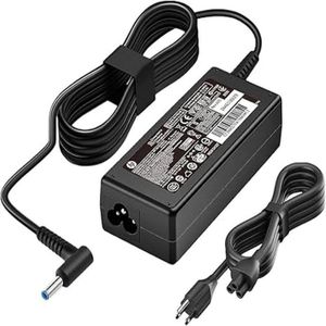 Hp 65W Laptop Charger - 4.5mm Blue Tip, Smart AC Adapter, Black