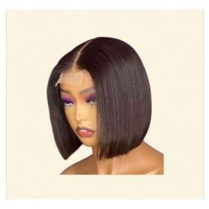 Real hair straight bob wig with original 2 by 6 Kim k closure 8 inches