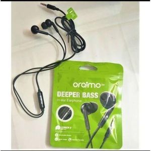 Oraimo Ear Wired Earphones With Mic Deeper Bass Earpiece