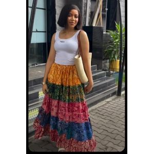 Adorable Adire Long Flare Skirt  For Ladies (comes in multiple colours)
