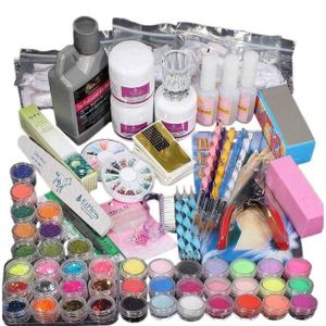42 in 1 manicure set brush glitter nail clippers primer file manicure tool set