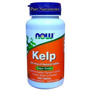 Now Kelp 150mcg Natural Iodine 200 Tablets 