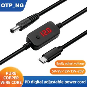 USB Type-C to DC Adjustable Voltage Cable (5V–20V) with Fast Charging Support – Ideal for WiFi Routers and  all DC-Powered Devices