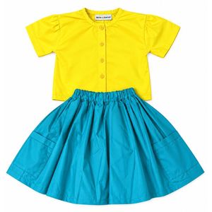 Playdate Pocket Dress -yellow/turquoise