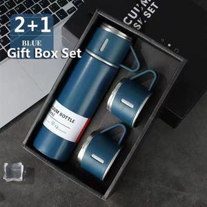 Bekia 2+1 A vacuum-insulated stainless steel mug with three lids featuring large capacity presented in a gift box set ideal as a business gift