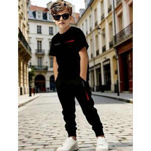 Children Graphic Co-Ord Set Stylish Half Sleeve T-Shirt & Cargo Pants Combo Joggers Comfortable Casual Clothing Outfit 