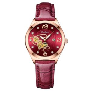 POEDAGAR Women's Fashion Quartz Watch with Leather Strap | Waterproof Ladies Wristwatch with Date Display