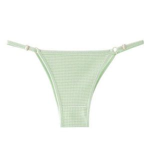 ONIBENZ 2pc Sexy G-String Thong Bikini Bottom with Adjustable Side Clips - Underwear Panties- For Women -Lemon Green