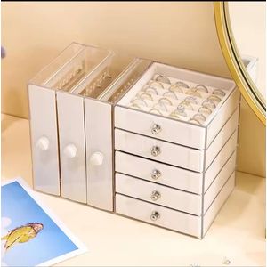 Acrylic Jewelry Storage Organizer –  Multi-Drawer Cosmetic & Accessories Box